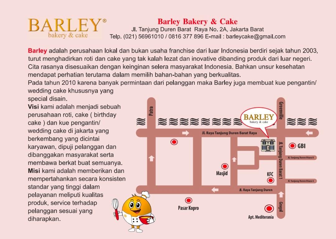 Toko Roti Tajung Duren Jakarta Barat Indonesia - Barley Bakery & Cake